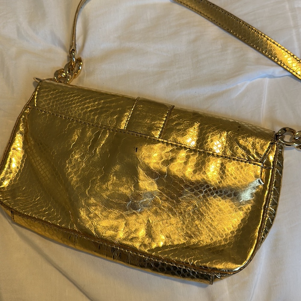 Michael Kors Gold Python Wristlet Clutch Purse - image 2